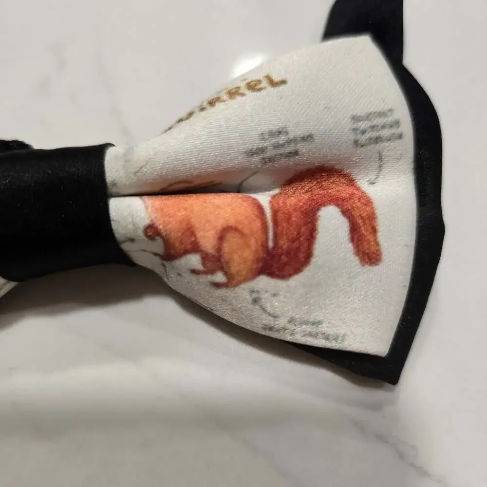 Anatomy of a Squirrel Print Pre-Tied Adjustable Bow Tie